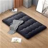 GYMAX Materasso da Pavimento, Confortevole e Morbido, con 1 Borsa Portaoggetti, 2 Fasce e 1 Copertura Antipolvere, Materasso Pieghevole (Nero,200 x 140 cm)