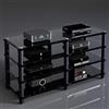 YOWLLXOF Mobile stereo, supporto rack audio per componenti HiFi e console da gioco | Acciaio resistente, supporto audio stabile, archiviazione multimediale moderna, organizzatore home theater(B,4 Tier)