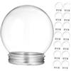 VICASKY Globo di Plastica Trasparente 9 Pezzi 270ml Tappo | Alluminio e Pet, Creazioni Fai e Decorazioni Festive, per Lavori Manuali, 150ml