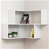 Shally Dogan Mensola Angolare da Muro 2 Ripiani, Scaffale Angolo per Parete, Organizer Salvaspazio Design Moderno Arredamento Interno Ideale Soggiorno, Casa, Ufficio 70 x 20 x 62H cm (Bianco)