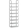 WOLTU Scarpiera Semplice Porta Scarpe Scaffale 8 Ripiani in Acciaio Inox Tessuto per 24 Paia di Scarpe