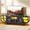 YITAHOME Industriale Mobile TV, Tavolino Porta TV fino a 55 Pollici, Mobile Porta TV Soggiorno con Illuminazione LED & Rangement Spazioso Mobiletto,TV Mobili TV per Soggiorno (Nero, 160CM)