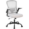 RBFGYIOP Sedia da Ufficio Ergonomica - Schienale Alto in Rete Traspirante - Supporto Lombare Regolabile - Braccioli Ribaltabili - Sedia Girevole per Scrivania, Gaming, Studio - Struttura Nera con Rete