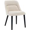 RBFGYIOP Comfort contemporaneo - Set 2 sedie da pranzo imbottite in lino beige - Schienale alto, gambe in legno massello, capacità 136kg - Perfette per sala da pranzo, cucina, soggiorno, ristorante -