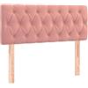 GHVBNMF Testiera in velluto rosa, 100 x 7 cm, altezza regolabile | Elegante imbottitura da parete per camera da letto, morbida imbottitura in schiuma e gambe stabili in larice per la struttura