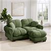 Rvjiahe Divano a 2 posti in ciniglia, divano angolare modulare a L | raffinato design trapuntato stile elegante cuscini di seduta spessi morbidi e avvolgenti con pouf mobile