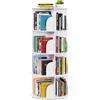 SpaceAid Libreria girevole a 4 ripiani, Lazy Susan, rotazione a 360°, carosello rotondo, organizer angolare, bianco