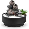 Zen Light Fontana Interna Giardino Zen, Fontana Cascata Giarre, Luce LED Colorata, Decorazione Atmosfera Rilassante, Giardino Zen Sabbia Bianco, Fontana da Tavolo Circuito Chiuso, H21 cm - Oasis Zen'Light