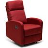Myliving Mirella Poltrona, Legno di Abete e Multistrato, Imbottitura in Poliuretano espanso, Rivestimento in Tessuto, L, Rosso