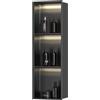 Baodiale Nicchia Doccia in Acciaio Inox con Inserto a Parete a LED Nero Opaco, nicchia a Parete incorporata Senza Bisogno di Piastrelle, mensola portaoggetti Doccia Bagno Nera