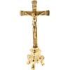 SHALOM - Croce da Altare in Ottone. Dimensioni 11x26 Cm