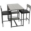 RBFGYIOP Set Tavolo da Bar con 2 Sgabelli Imbottiti e Tavolo Alto con 3 Ripiani di Stoccaggio da Cucina Salvaspazio per Piccoli Spazi, Set Tavolo da Pranzo Moderno per Casa, Bistrò e Monolocale,Grigio