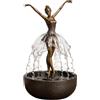 QAZWZG Fontana Con Altoparlante Bluetooth Giochi D'Acqua Fontana con altoparlante Bluetooth a cascata di ballerina, scultura artistica gonna ad acqua corrente, consapevolezza antistress for la casa(Brown)