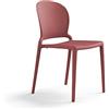 REDÒKASA Sedia in polipropilene JASMINE, impilabile, resistente ai raggi UV, design moderno, ideale per sala da pranzo, cucina, sala d'attesa, bar, ristoranti o giardino (Mattone)