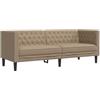 vidaXL Poltrona Chesterfield a 3 Posti Cappuccino in Similpelle
