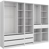 Vicco Armadio multifunzione multifunzione Elmo, Bianco, 100 x 200 cm | Set di 3per riporre in modo flessibile diversi capi di abbigliamento