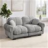 Rvjiahe Divano a 2 posti in ciniglia,divano modulare,morbidi e avvolgenti | raffinato motivo trapuntato stile elegante cuscini di seduta spessi schienale dalla forma ergonomica facile da montare