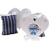 DLM Bomboniere DLM33611 (kit 12 pezzi) Scatola Sacchetto Sacchettino Portaconfetti Culla Culletta Cuore con Carrozzina Blu per Bambino Bimbo Bebè Neonato Compleanno Nascita Battesimo Segnaposto bomboniera regalo