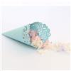 Sumshy DIY Coni Portariso Matrimonio Tiffany, 50 PZ Elegante Coni Riso Rosa con pizzo tagliato, Coni Portaconfetti Confettata con adesivi per Nozze Compleanno Battesimo Comunione Nascita Laurea Festa Natale
