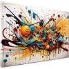 ARTEDinoi Quadro Moderno Stampa su Tela Arte Astratta con Linie e Colori Canvas Dimensione 60x40x2cm