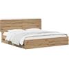 vidaXL Bed Frame with Storage and Headboard Artisan Oak 180 x 200 cm