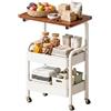 MIUUIPI Carrello da cucina a 3 livelli, carrello da cucina con ruote, carrello per libri, carrello da servizio, carrello fai da te, carrello in metallo con piano del tavolo, scaffale multifunzione per