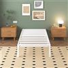 Lutown-Teen Struttura Letto in Metallo 80 x 190 cm, Con Gambe Rotonde- Altezza 36 cm, Letto Singolo Con Rete a Doghe in Metallo, Bianco