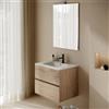 inHedito Mobile bagno sospeso con lavabo 80 cm Essenza noce americano