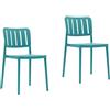 Rebecca Mobili Set 2 Sedie da Esterno, Sedie da Pranzo, Blu Petrolio, Polipropilene, Impilabili, Robusta, Design Moderno - Misure HxLxP: 82 x 42 x 53 cm - Art. RE7194V3M2
