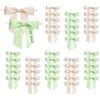 Xinjiayi 100 fiocchi decorativi per regali, piccoli fiocchi | Regalo beige verde chiaro per compleanno, Natale, corona dell'Avvento, fai da te, decorazione di nozze, confezione regalo
