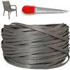 XJJAUGKLY 65 m di plastica intrecciata, in polyrattan, per riparazione di sedie da giardino, rivestimento di ricambio per sedie da giardino, mobili da giardino e cestini (grigio)