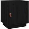 vidaXL Comodino Nero 40x34x45 cm in Legno Massello di Pino