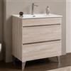 Yellowshop | Mobile Bagno Musa 100 cm - Composizione Completa con Lavabo Ceramica e 2 cassetti con Guida Soft-Close - Finitura Olmo (Mobile con Lavabo)