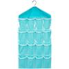 BESTYASH Organizer da Appendere per Porta 16 Tasche Blu per Armadio | Nailon e Pe, Finestra Trasparente, Gancio Integrato, per Studio e Ufficio