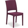 REDÒKASA Sedia in polipropilene FLORA, MADE IN ITALY, impilabile, resistente ai raggi UV, design moderno, ideale per interno ed esterno (1, Viola Melanzana - Senza Braccioli)