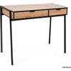 AKORD Scrivania per Computer ZENTIA Industriale Rovere Craft 100 Cm | Scrivania Con 2 Cassetti, Scrivania Da Ufficio Con Gambe Stabili, Nere