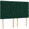 GHVBNMF Testiera per letto matrimoniale, 160 x 7 x 128 cm, rivestimento in | Elegante testiera imbottita in velluto verde scuro per camera da letto con gambe in legno robuste e schiuma morbida.