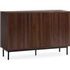 HOMN LIVING Credenza Florida 3 Ante Effetto Noce, 120 cm (Larghezza) 40 cm (profondità) 80 cm (Altezza)