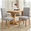RBFGYIOP Set 2 sedie da pranzo imbottite moderne in lino - Schienale curvo ergonomico, borchie decorative, gambe in legno massello, portata 120kg - Comfort per sala da pranzo, cucina, soggiorno,