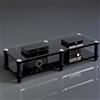 YOWLLXOF Mobile stereo, supporto rack audio per componenti HiFi e console da gioco | Acciaio resistente, supporto audio stabile, archiviazione multimediale moderna, organizzatore home theater(B,2 Tier)