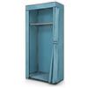 cecaro group Armadio in Tessuto TNT 70x45x150 cm - Guardaroba Salvaspazio con Barra Appendiabiti e Ripiano, Struttura in Metallo, Chiusura con Cerniera - celeste