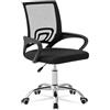 MUWO Director - Sedia girevole da ufficio, ergonomica, regolabile in altezza, tessuto a rete traspirante, piedini in metallo stabili, seduta ottimale per lavori lunghi e uffici domestici (nero)