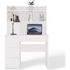 ARREDO DA CASA Scrivania Moderna con Libreria 5 Ripiani 98x146 cm, Mobile PC Salvaspazio con 4 Cassetti, Scrittoio per Cameretta e Studio, Design Elegante, Bianco Opaco SCT15 (Cassetti a sinistra)