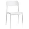 Viron Set 2 Sedie Impilabili in Polipropilene Bianco per Interno ed Esterno 45x52x79h cm Design Minimal Moderno Leggere e Resistenti Portata 150 Kg