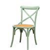 Biscottini Sedie sala da pranzo legno massello 86x42x46 cm - Sedia cucina e soggiorno in rattan - Sedie in legno da esterno e interno - Sedie verdi Cross