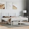 KTHLBRH Telaio letto con testiera e pediera in metallo bianco 120 x 190 cm Cornice da letto per soggiorno Telaio per camera da letto Struttura del letto dell'hotel Adatto per camera da letto