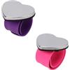 Penitue 2pz Cuscinetto Magnetico per Spilli Polsino, Polsino Magnetico Cucito Cuscinetto Spilli Cinturino in Silicone per Cucito Patchwork Accessorio Treccia Acconciatura e Artigianato (Viola, Rosa)