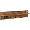 HETFTJN Appendiabiti da Parete Ingressi Legno Vecchio 80x10.5x18 cm | Pannello appendiabiti salvaspazio per corridoio e ingresso con ganci robusti per borse, giacche e sciarpe.