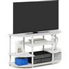 Furinno JAYA Porta TV angolare dal design semplice, Bianco/Bianco
