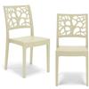REDÒKASA Set 2 sedie in polipropilene TETI, impilabile, resistente ai raggi UV, design moderno, ideale per sala da pranzo, cucina, sala d'attesa, bar, ristoranti o giardino (2, Sabbia)